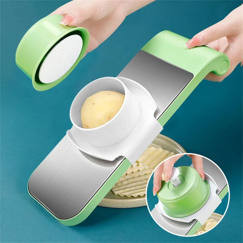 Ultimate Stainless Steel Vegetable Slicer - Multifunctional Kitchen Cutter for Effortless Dicing and Slicing!