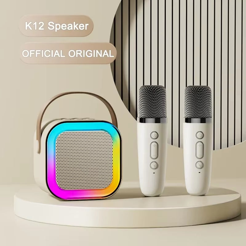 K12 Wireless Bluetooth Karaoke Microphone with Colorful Lights - Perfect for Meetings and Lectures!