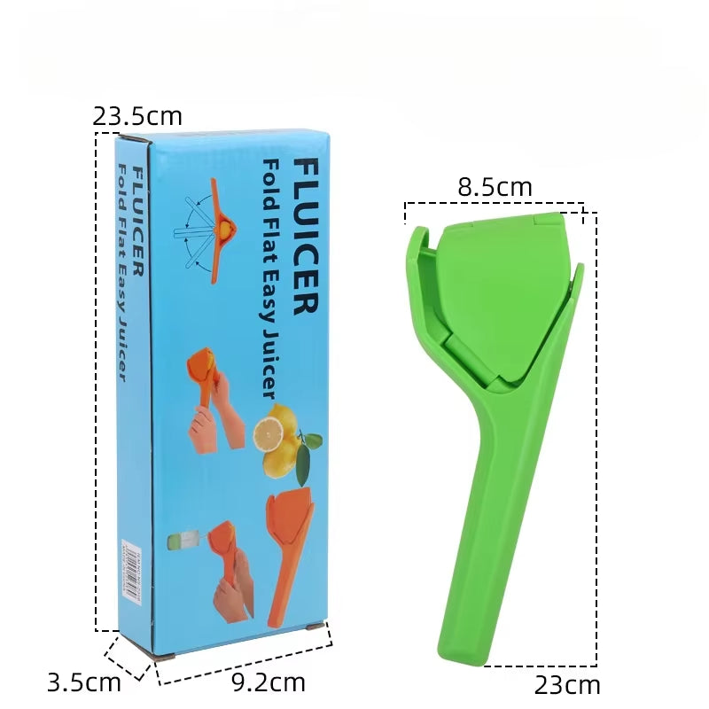 Max Juice Extraction Lemon Lime Squeezer - Easy-to-Use Flat Design with Built-in Strainer and Leverage for Maximum Juice Output - Bright Yellow