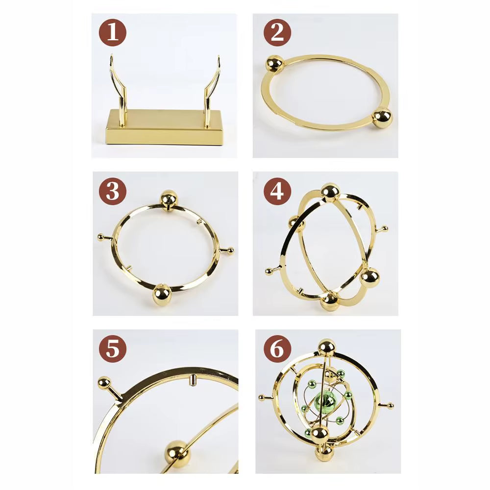 Celestial Orbit Perpetual Motion Pendulum - Elegant Desk Toy for Stress Relief and Educational Science Decor