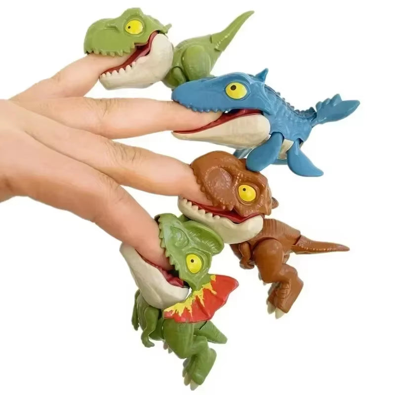 Interactive Finger Dinosaur Action Figures - Fun Dino Eggs & Tricky Tyrannosaurus Models (5/10 Pcs)