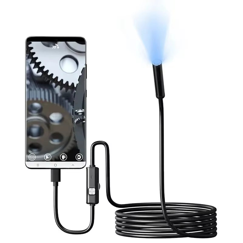 7.0MM Waterproof Type-C Endoscope Camera with 6 Adjustable LEDs - Flexible USB Borescope for Phones and PCs