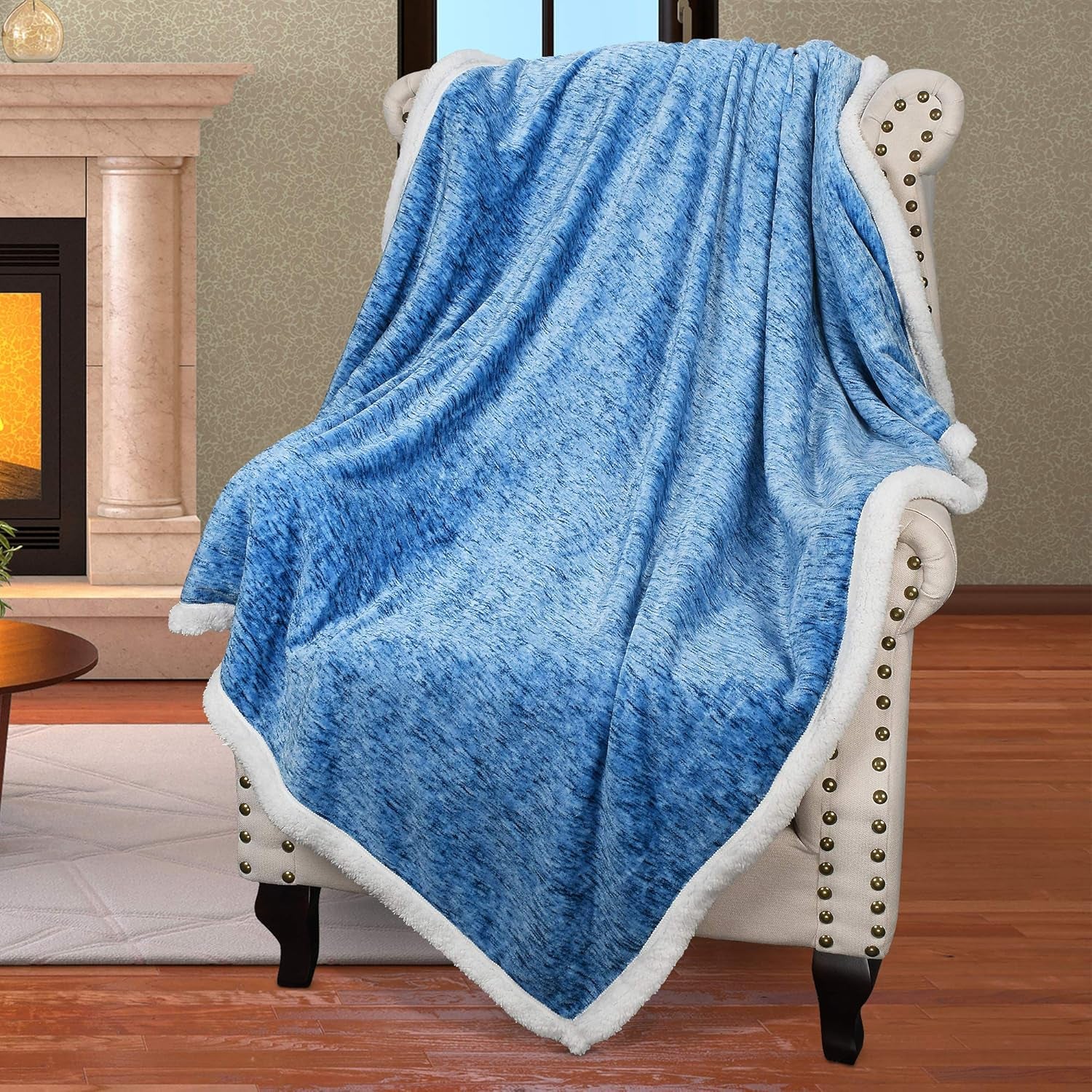 Cozy Grey Sherpa Throw Blanket - Super Soft Reversible Fuzzy Snowflake Design, Perfect for the Holidays (50x60 Inches)