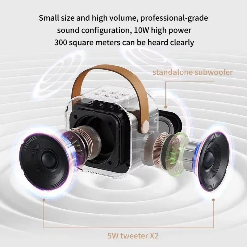 K12 Wireless Bluetooth Karaoke Microphone with Colorful Lights - Perfect for Meetings and Lectures!