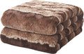 Luxuriously Soft Tache Chocolate Brown Striped Faux Fur Throw Blanket - 50x60 - Perfect for Cozy Warmth