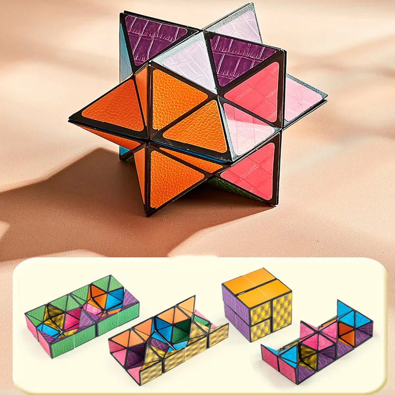 Transforming Magnetic Magic Cube - 3D Fidget Puzzle for Kids & Adults - Stress Relief & Fun!