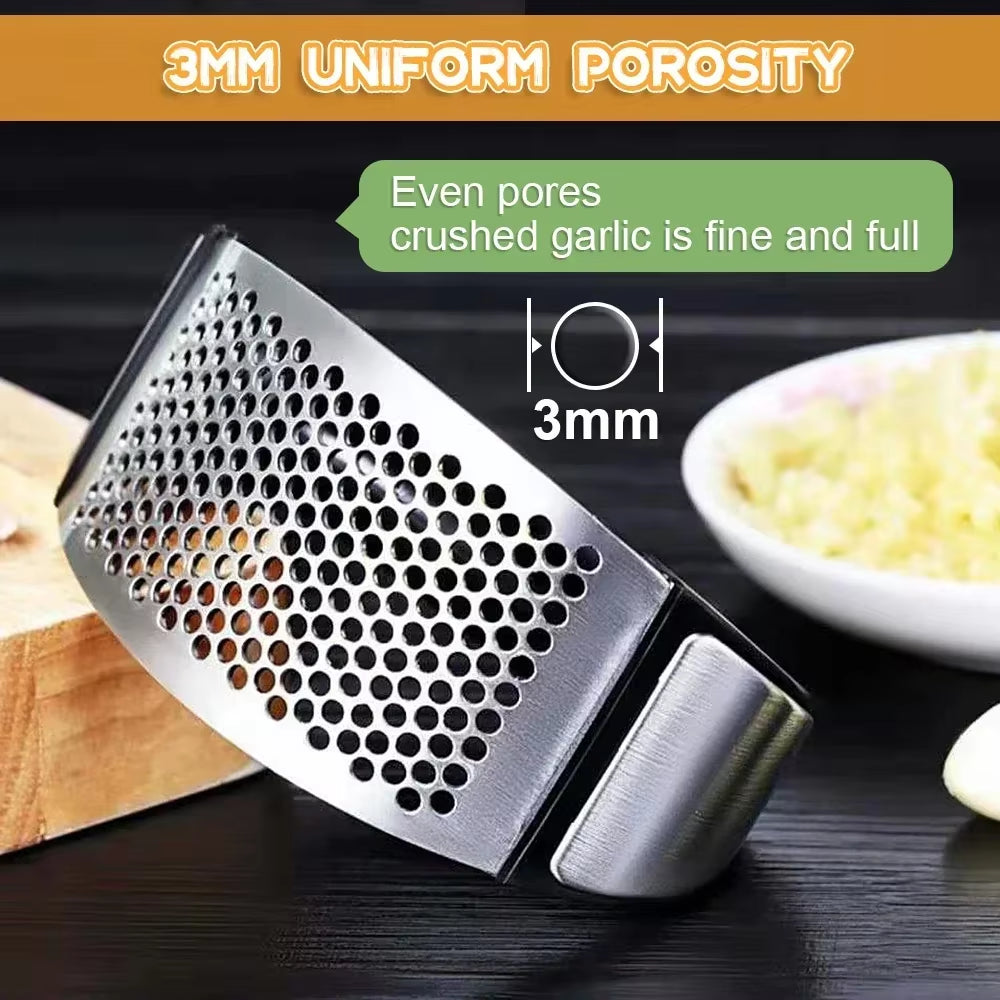 Premium Stainless Steel Garlic Press & Chopper - Effortless Garlic Crushing for Delicious Meals!