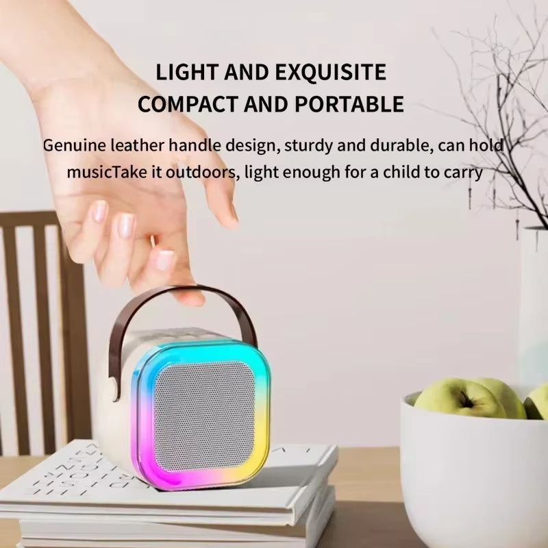 K12 Wireless Bluetooth Karaoke Microphone with Colorful Lights - Perfect for Meetings and Lectures!