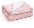 Luxuriously Soft Dusty Rose Faux Fur Throw Blanket with Ivory Sherpa Back - 50x60 Inches