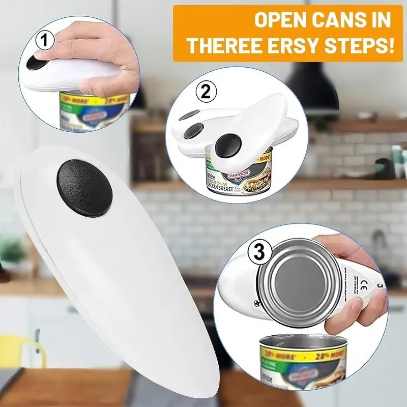 Electric Automatic Can and Jar Opener - Safe, Easy & Powerful Kitchen Gadget