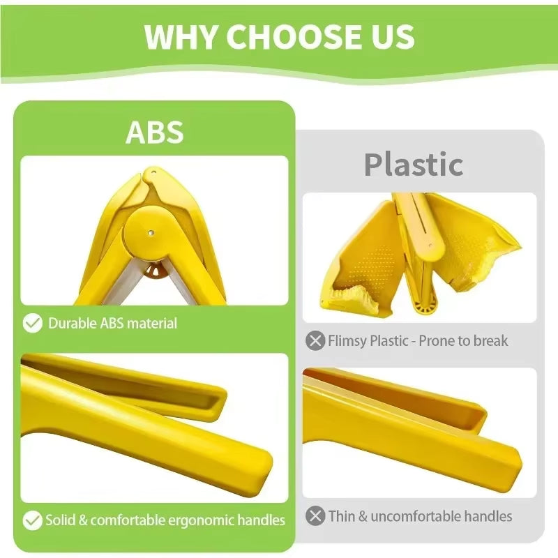 Max Juice Extraction Lemon Lime Squeezer - Easy-to-Use Flat Design with Built-in Strainer and Leverage for Maximum Juice Output - Bright Yellow