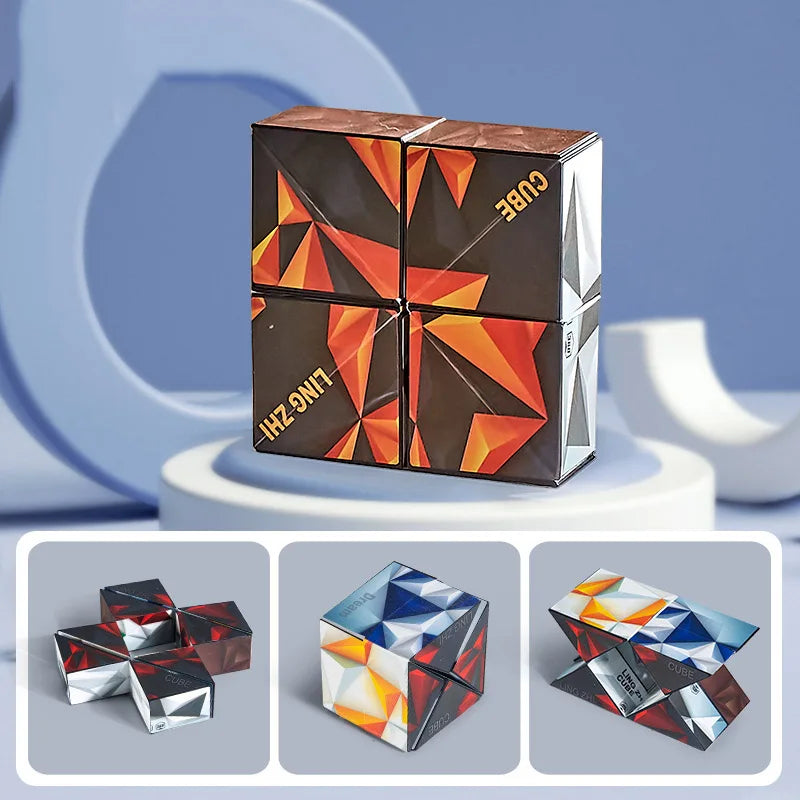 Transforming Magnetic Magic Cube - 3D Fidget Puzzle for Kids & Adults - Stress Relief & Fun!