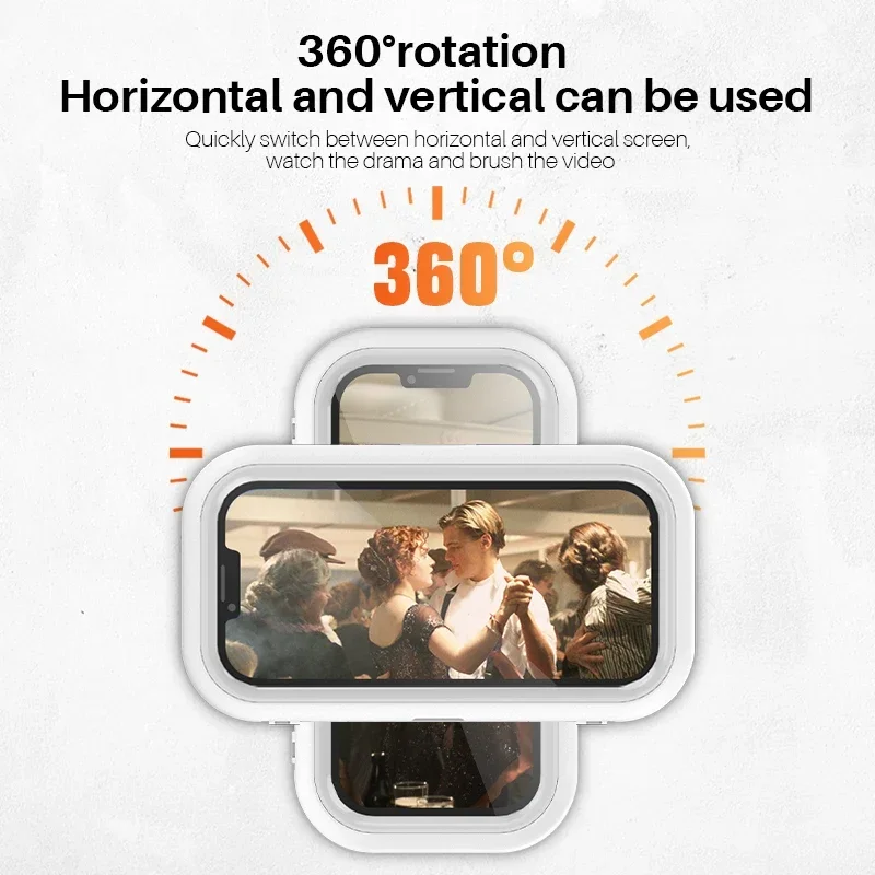 Adjustable Waterproof Shower Phone Holder – 360° Rotating Wall Mount Stand with Aromatherapy for All Smartphones