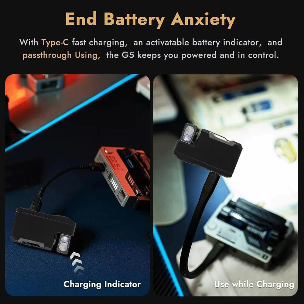 G5 Mini EDC Flashlight - 400 Lumens Rechargeable Pocket Torch with 180° Rotating Head for Outdoor Adventures and Emergencies