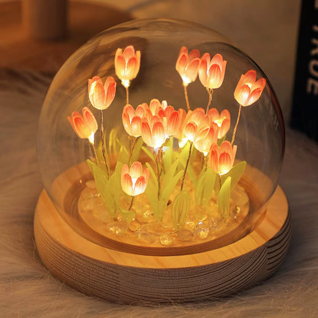 Charming Tulip Night Light - Battery Operated LED Flower Table Lamp (10/20 Pcs) for a Cozy DIY Ambiance