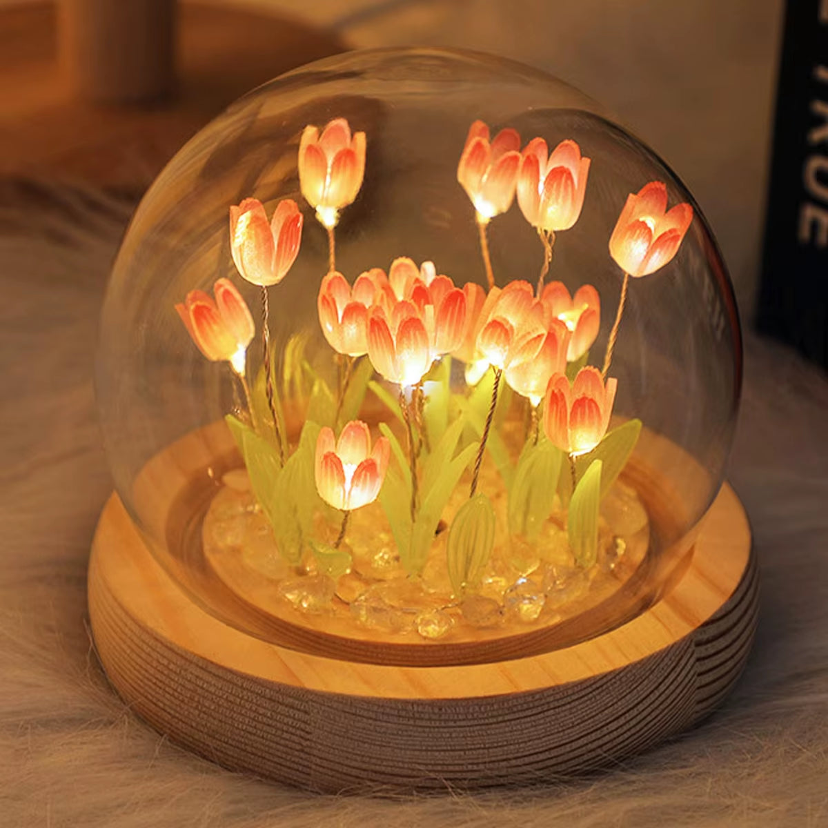 Charming Tulip Night Light - Battery Operated LED Flower Table Lamp (10/20 Pcs) for a Cozy DIY Ambiance