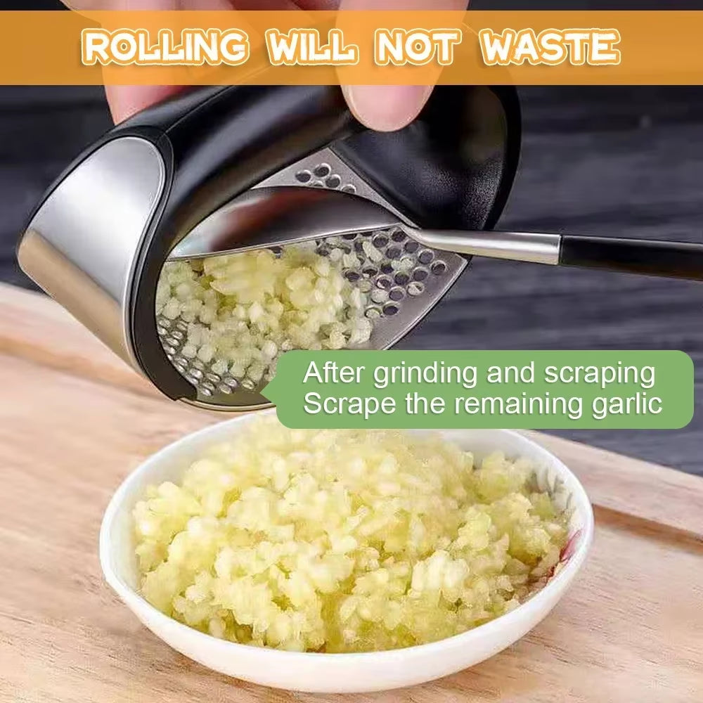 Premium Stainless Steel Garlic Press & Chopper - Effortless Garlic Crushing for Delicious Meals!