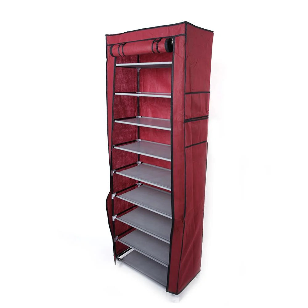 10 Tiers Shoe Rack with Dustproof Cover Closet Shoe Storage Cabinet Organizer
