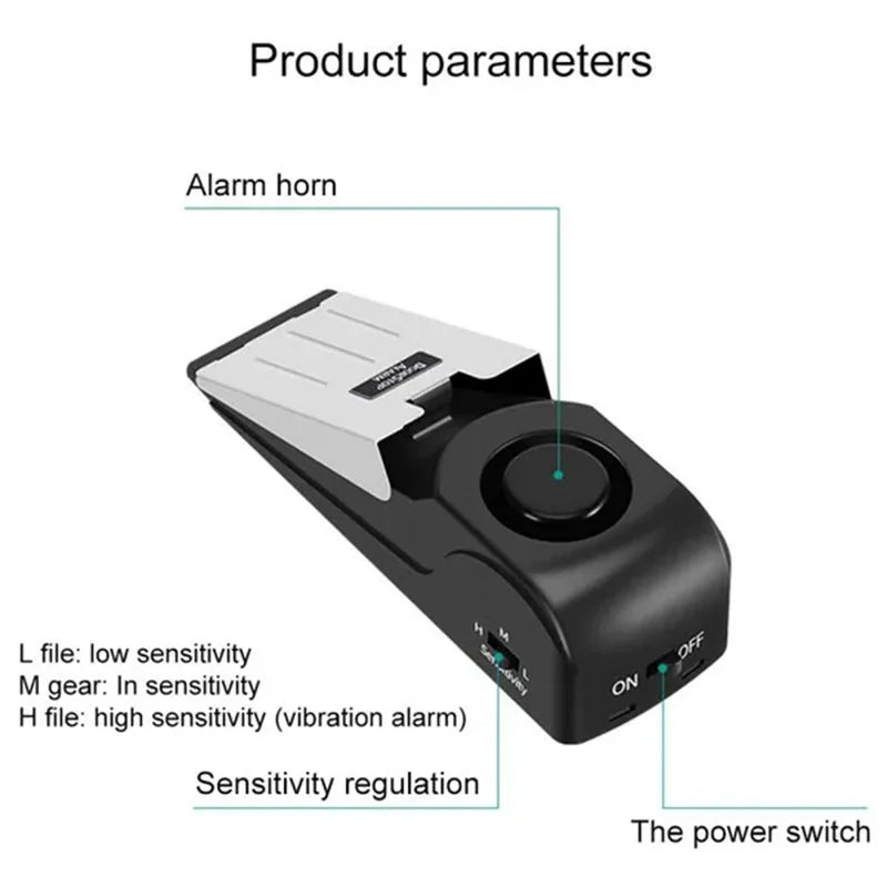 120Db Wireless Door Stop Alarm - Mini Anti-Theft Wedge for Home & Travel Security