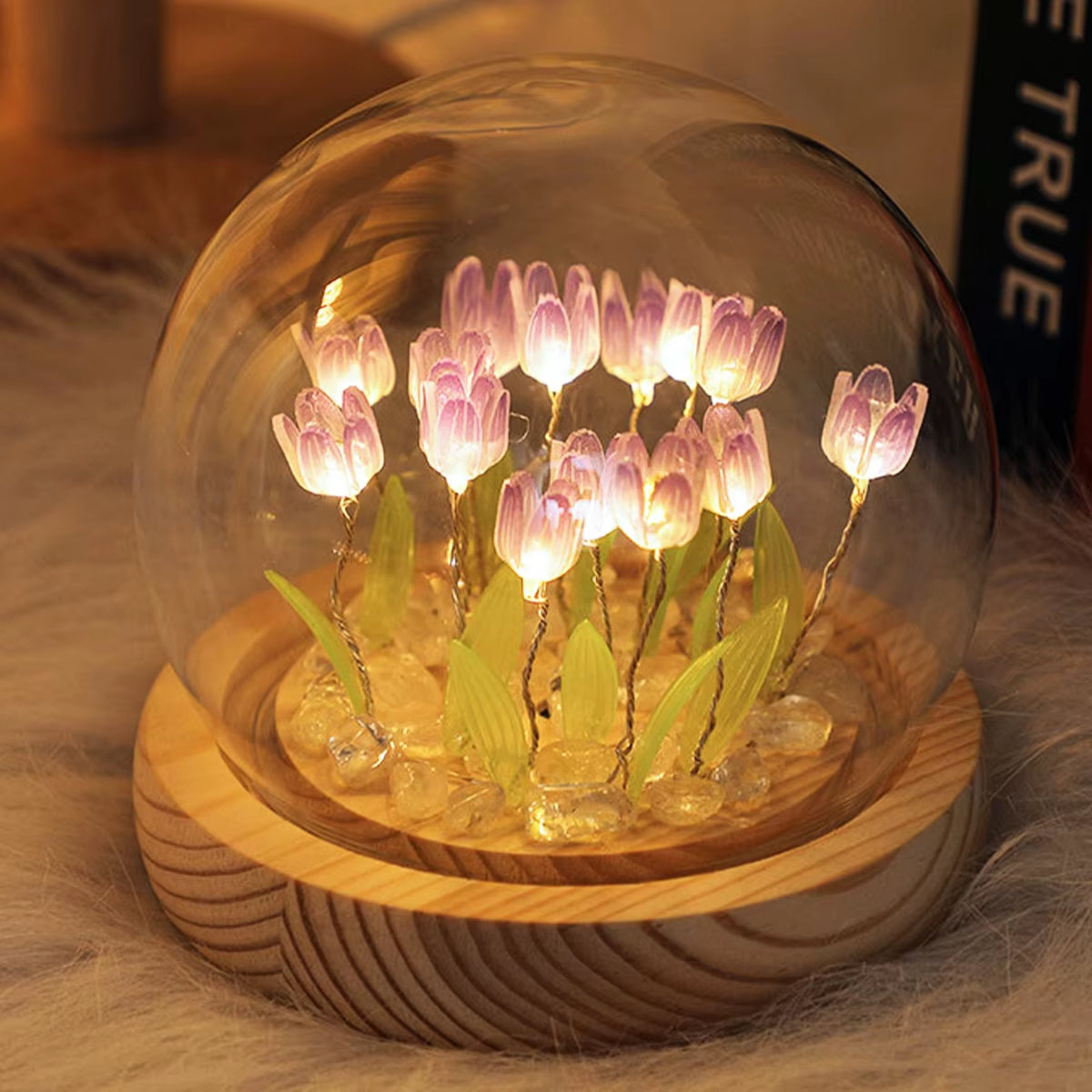 Charming Tulip Night Light - Battery Operated LED Flower Table Lamp (10/20 Pcs) for a Cozy DIY Ambiance