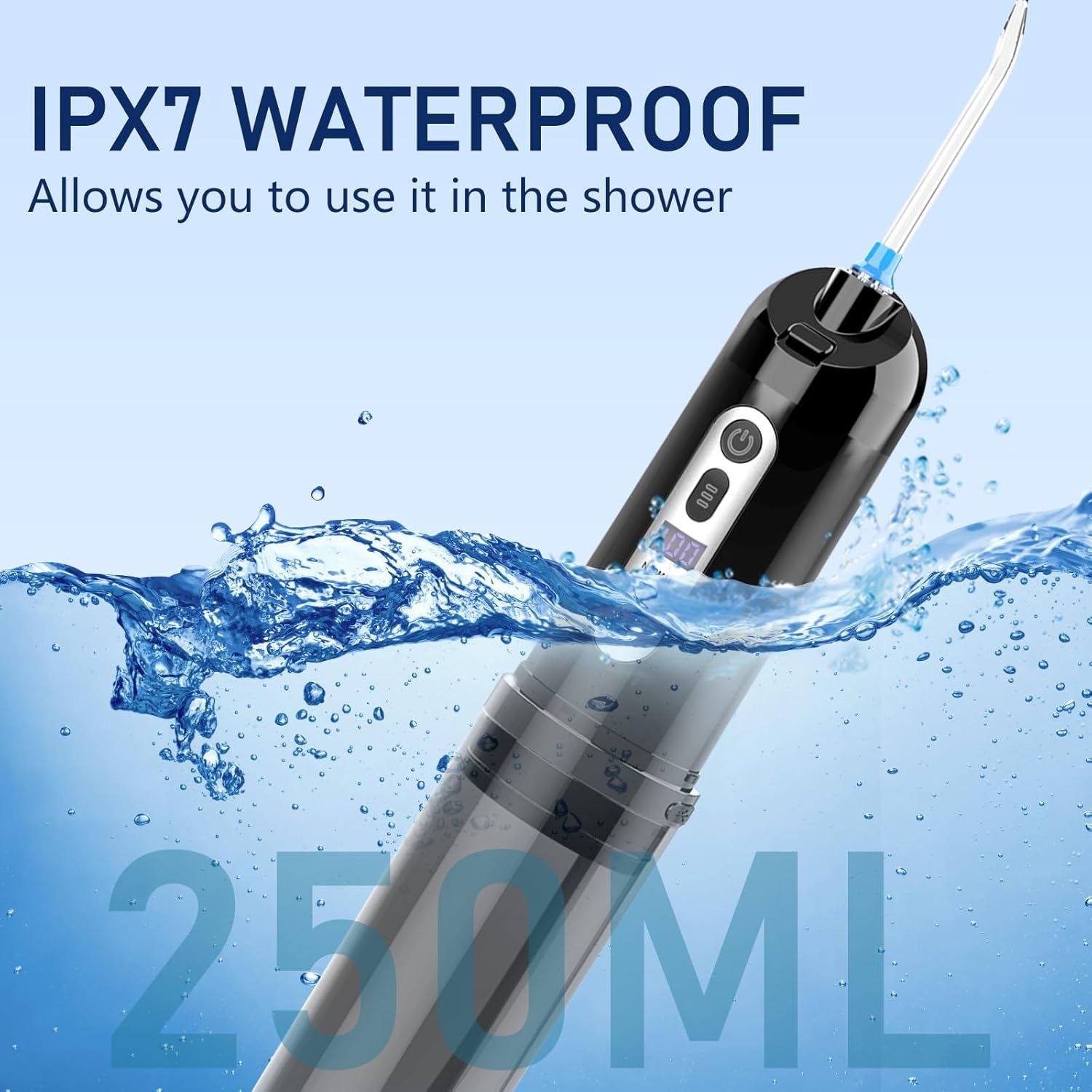 Compact Electric Portable Water Flosser - 4 Modes, 4 Jet Tips, Cordless Oral Irrigator for Kids & Adults - Perfect for Travel & Tonsil Stone Removal