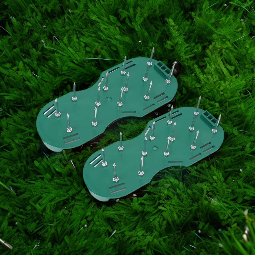 Transform Your Lawn with Adjustable Lawn Aerator Shoes - Anti-Slip Spiked Sandals for Effortless Soil Aeration!