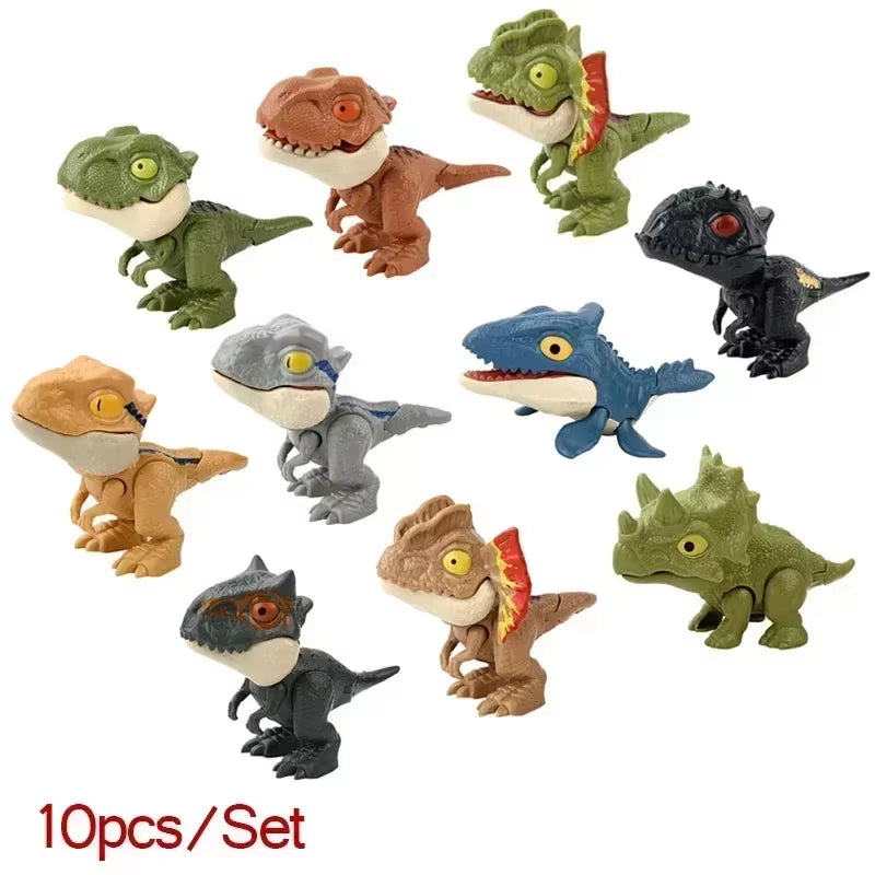 Interactive Finger Dinosaur Action Figures - Fun Dino Eggs & Tricky Tyrannosaurus Models (5/10 Pcs)