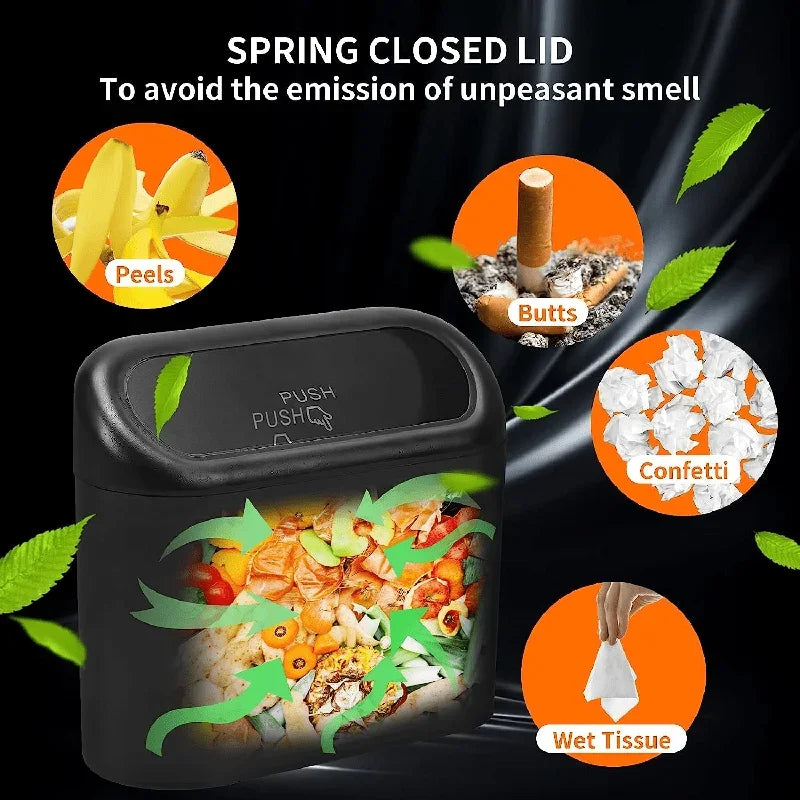 Compact 3-Pack Car Trash Can with Lid - Includes 60 Leak-Proof Garbage Bags for Ultimate Cleanliness on the Go