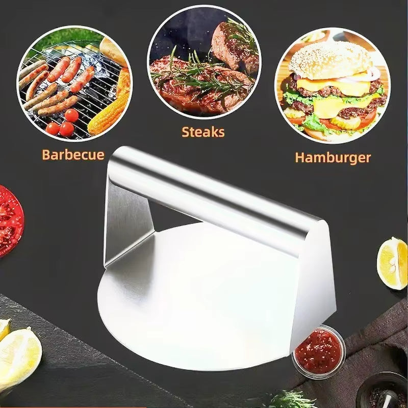 Ultimate Stainless Steel Smash Burger Press with Handle - Perfect for Juicy, Restaurant-Quality Burgers at Home!