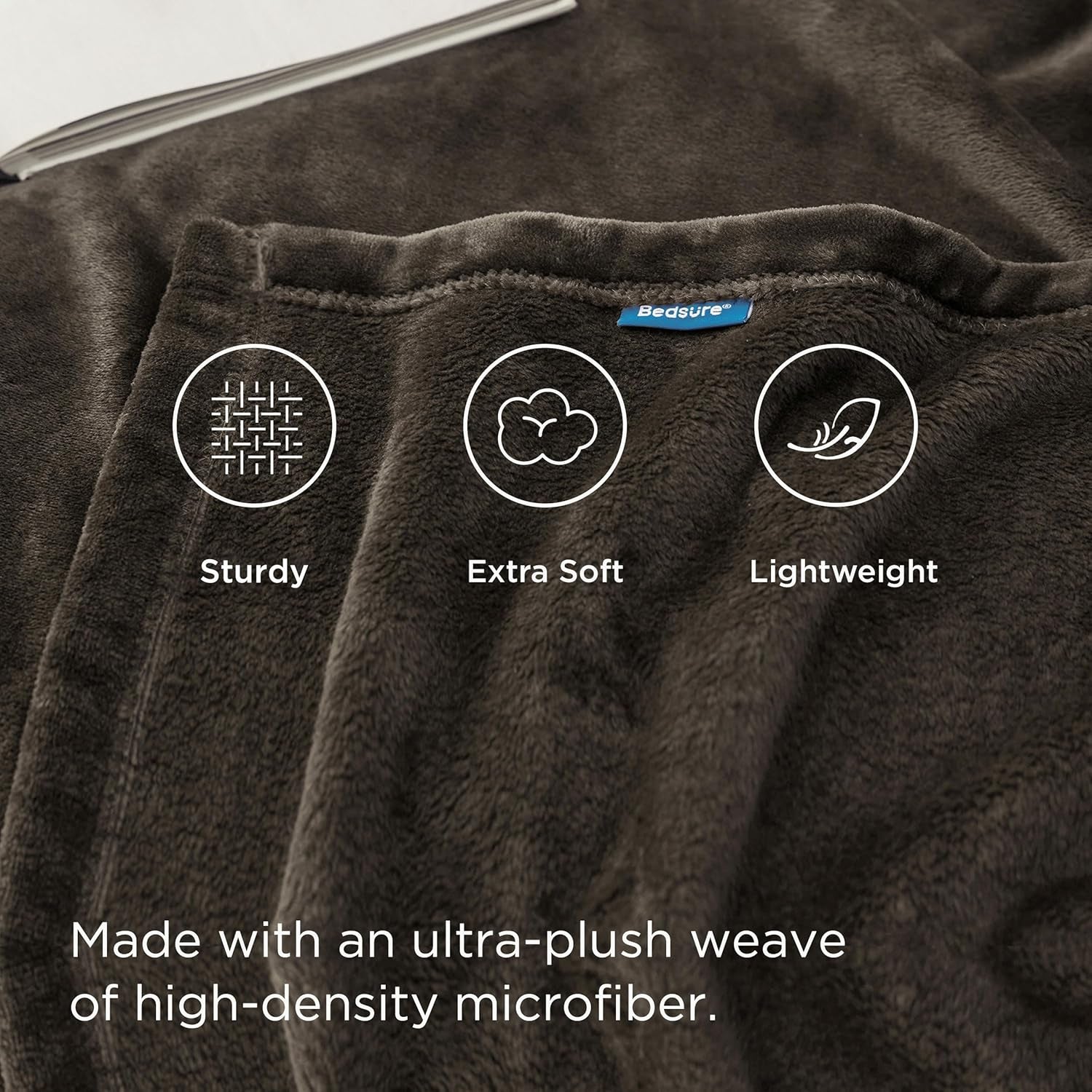 Gentlesoft Brown Fleece Throw Blanket - Ultra-Soft 300GSM Cozy Plush for Couch, Sofa, Bed - Lightweight 50x60 Inches Perfect for Toddlers