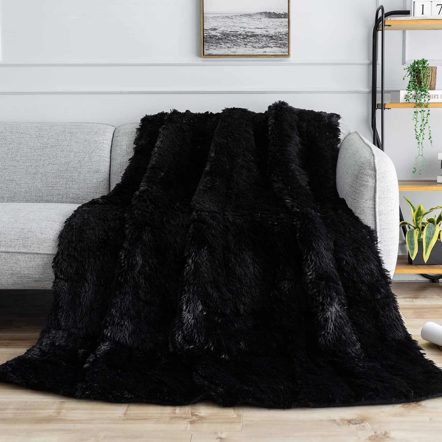 Ultra-Soft 20lbs Faux Fur Weighted Blanket – Shaggy Plush Fleece with Sherpa Reverse