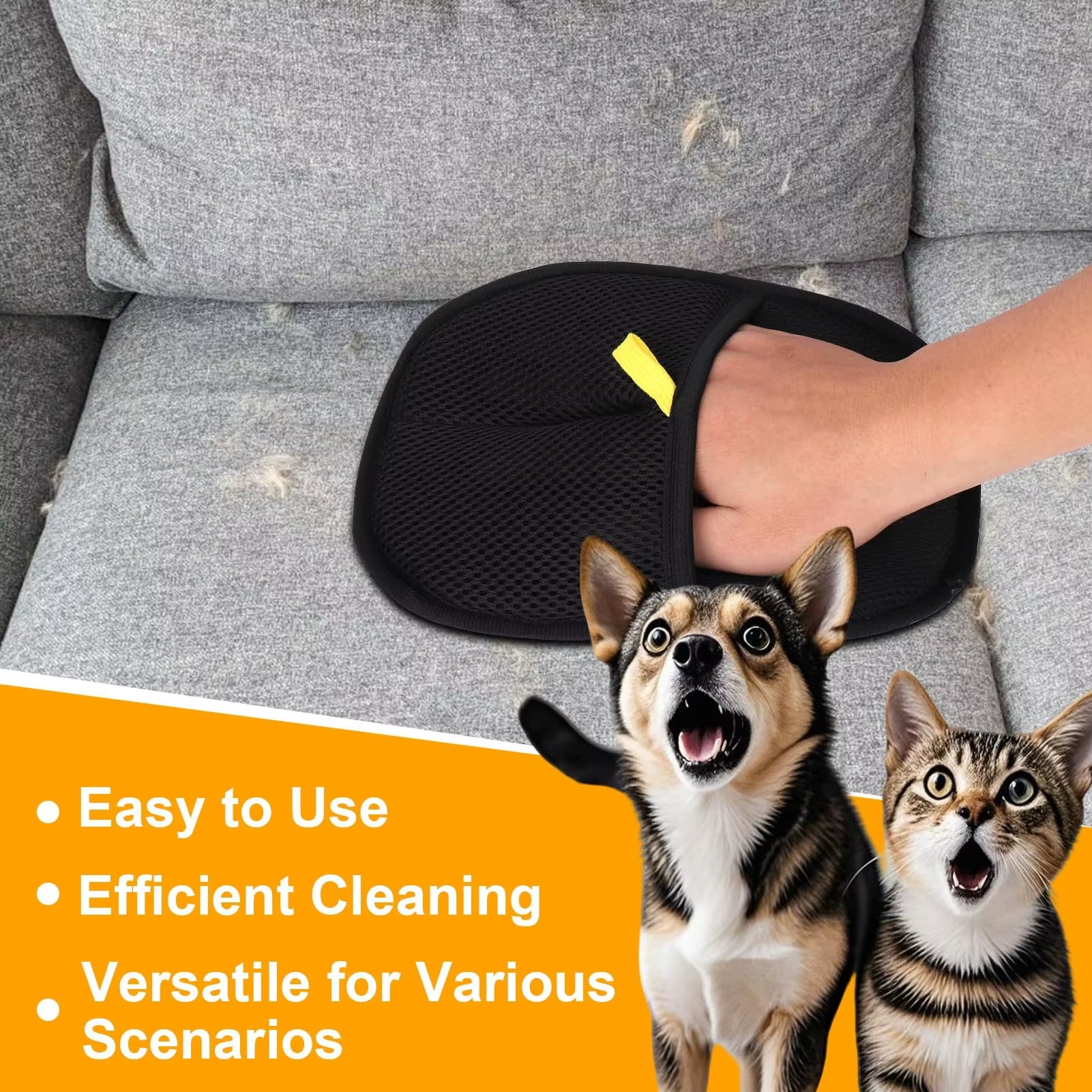 Double-Sided Pet Grooming Gloves - Perfect for Cats and Dogs, Ideal for Bathing and Grooming!