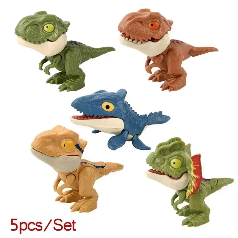Interactive Finger Dinosaur Action Figures - Fun Dino Eggs & Tricky Tyrannosaurus Models (5/10 Pcs)