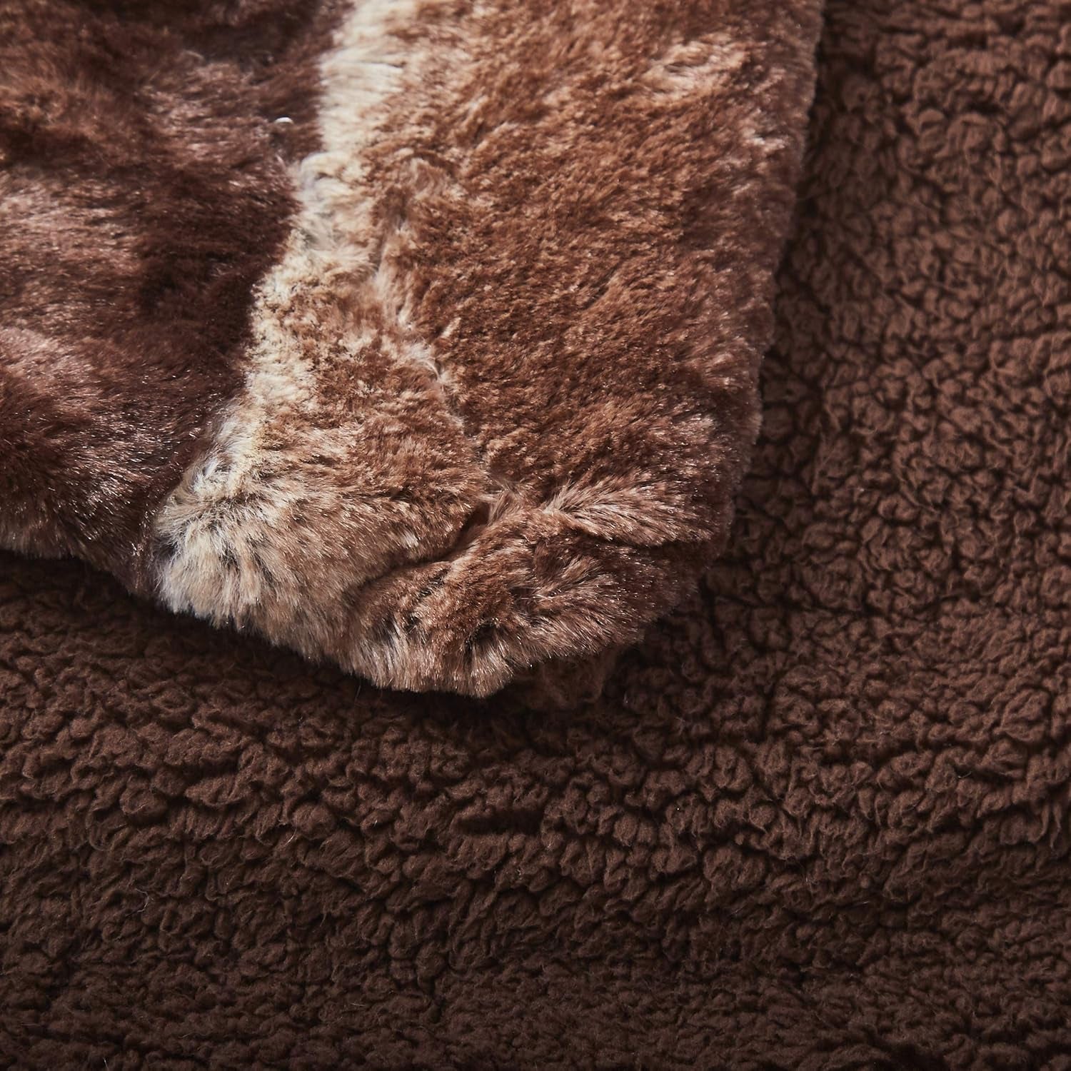 Luxuriously Soft Tache Chocolate Brown Striped Faux Fur Throw Blanket - 50x60 - Perfect for Cozy Warmth