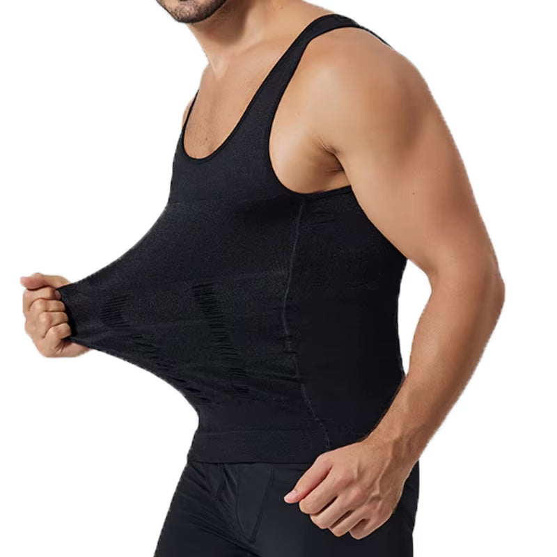 Men's Slimming Compression Shirt - Tummy Control Body Shaper & Waist Trainer Vest