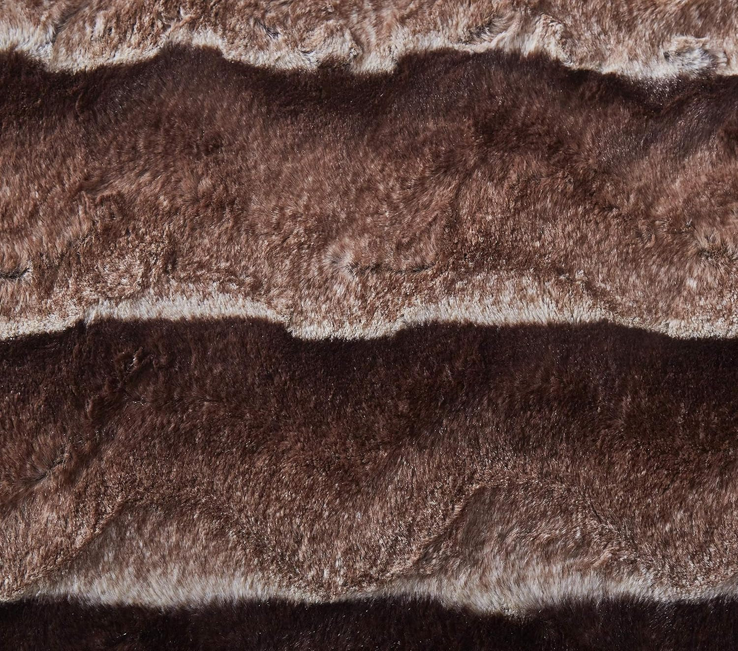 Luxuriously Soft Tache Chocolate Brown Striped Faux Fur Throw Blanket - 50x60 - Perfect for Cozy Warmth