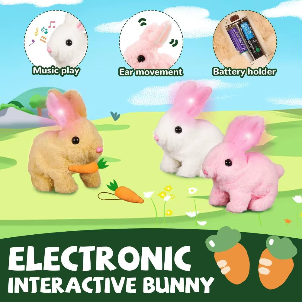 Exciting Interactive Hopping Bunny Toy - Musical Plush Rabbit that Jumps and Shakes Ears - Ideal Easter Gift for Kids!