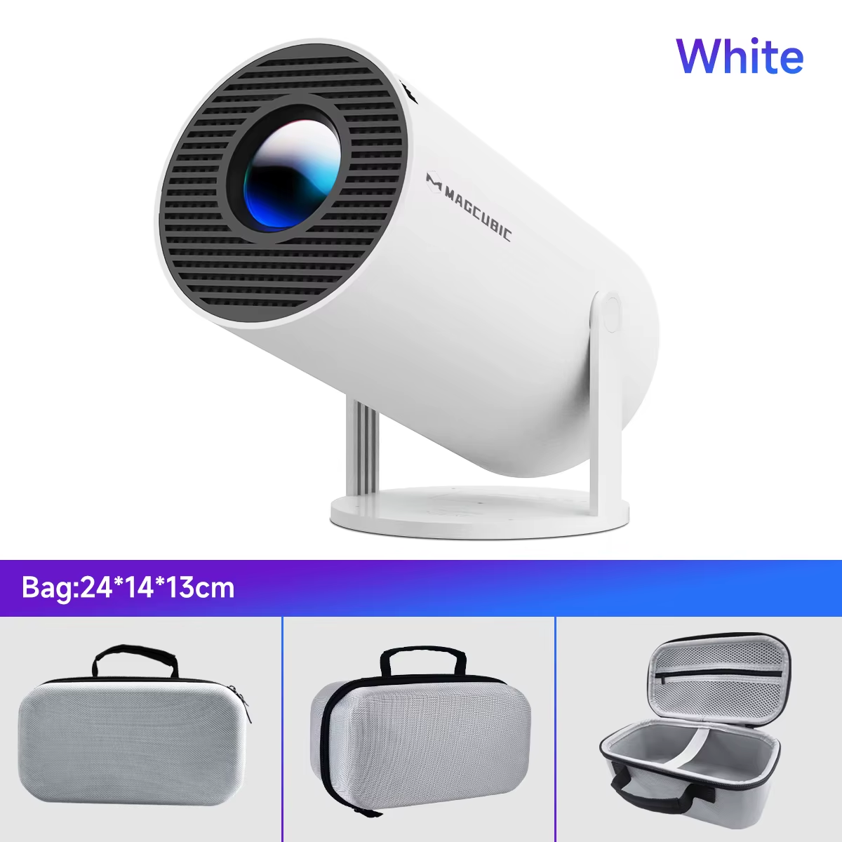 HY300 Pro+ Mini Smart Projector – 720P HD, 8K Support, 290 ANSI, Android 14, Bluetooth, Portable Home & Travel Projector