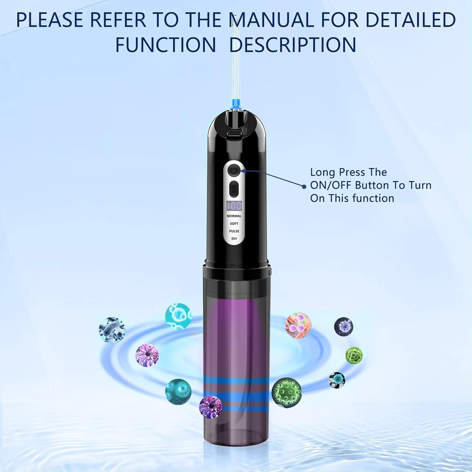 Compact Electric Portable Water Flosser - 4 Modes, 4 Jet Tips, Cordless Oral Irrigator for Kids & Adults - Perfect for Travel & Tonsil Stone Removal