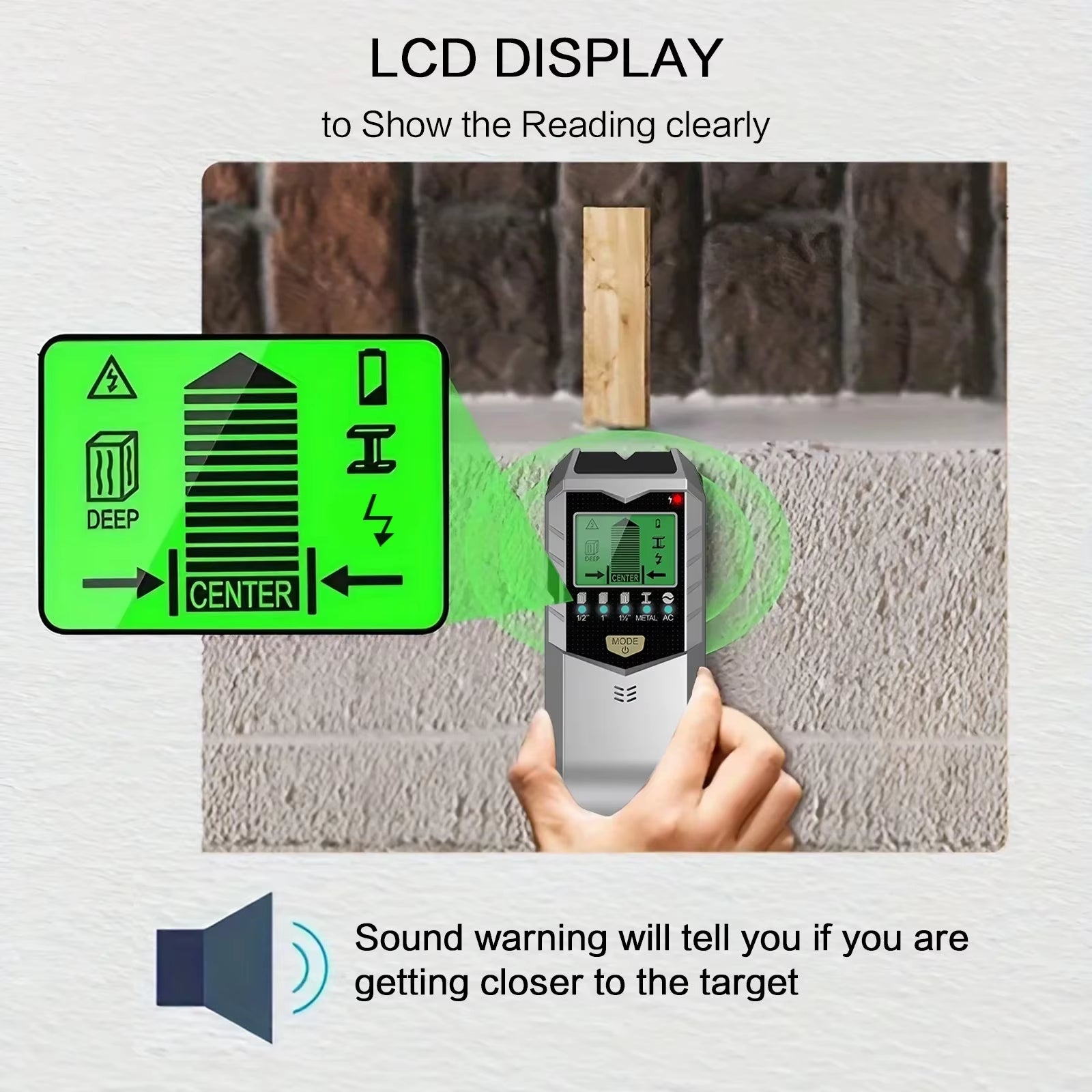 5-in-1 Handheld Metal Detector and Stud Finder - Versatile Current, Wire, Wood, and Post Scanner