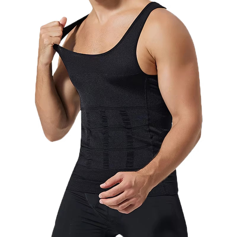 Men's Slimming Compression Shirt - Tummy Control Body Shaper & Waist Trainer Vest