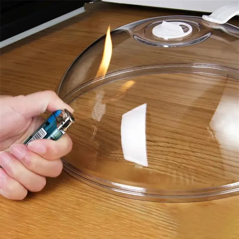 Microwave Splash-Proof Transparent Cover with Handle - Perfect for Oven Heating and Cooking!