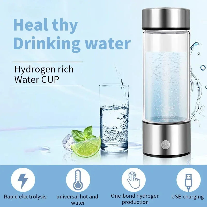 Hydrogen Oxygen Water Cup - Dual Chamber H2 Inhalation & Lonizer for Ultimate Hydration and Health