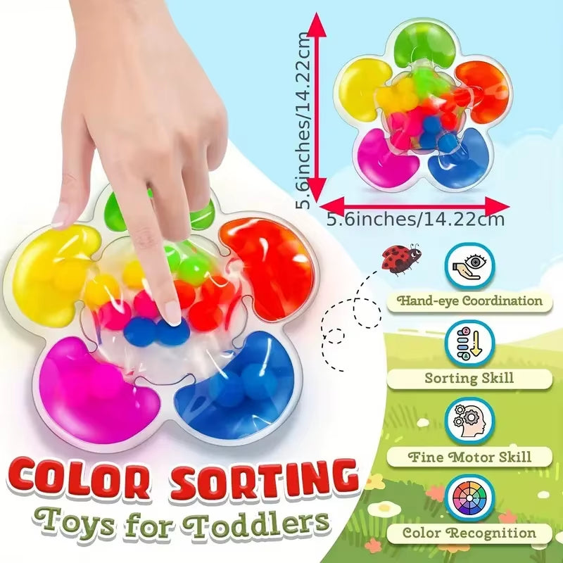 Vibrant Color Sorting Sensory Squeeze Toy - Soft Pinch Pop Fidget Fun for Kids! Perfect Party Gift!