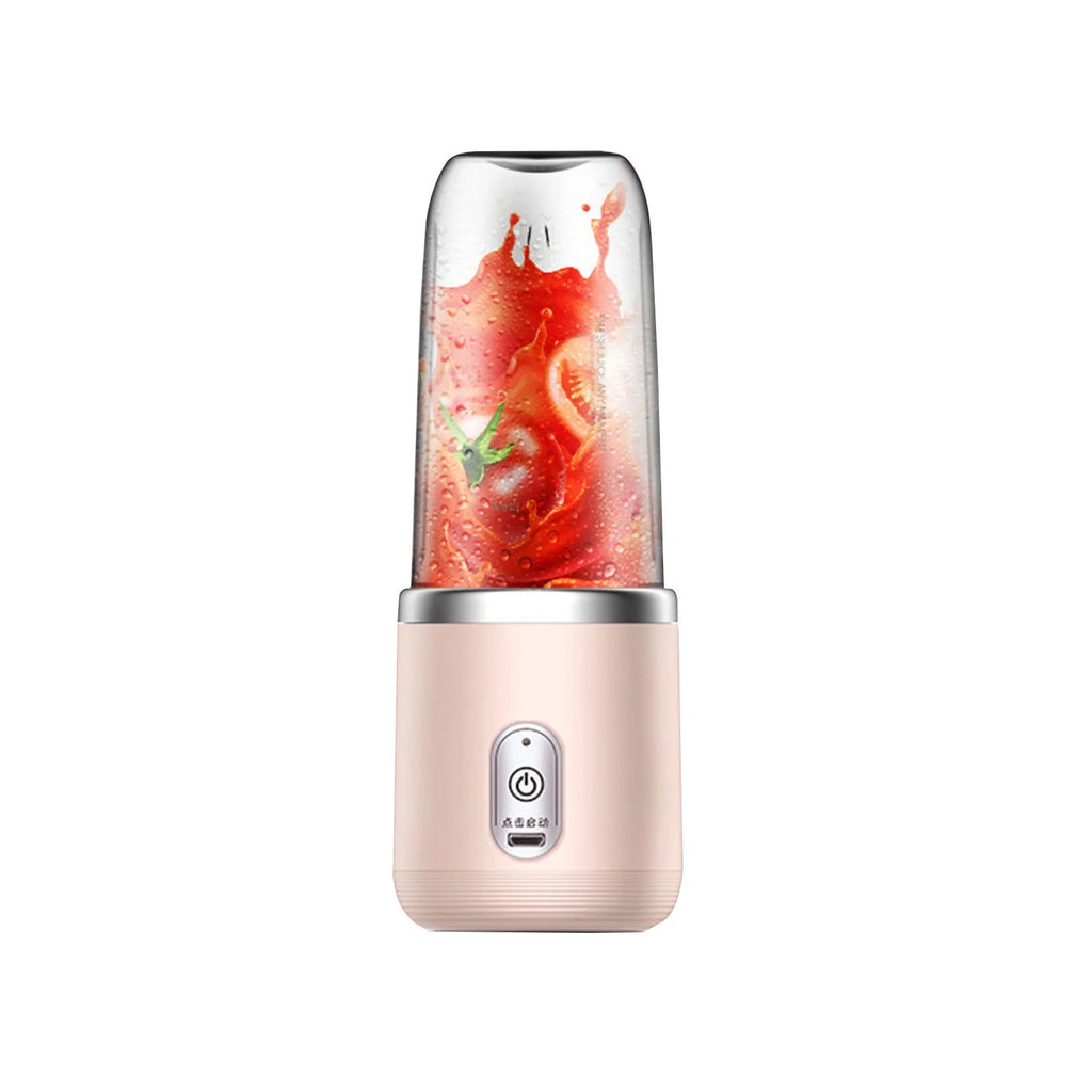 Portable Mini Blender for Smoothies and Shakes - USB Rechargeable, 6 Blades, Travel-Friendly, Pink