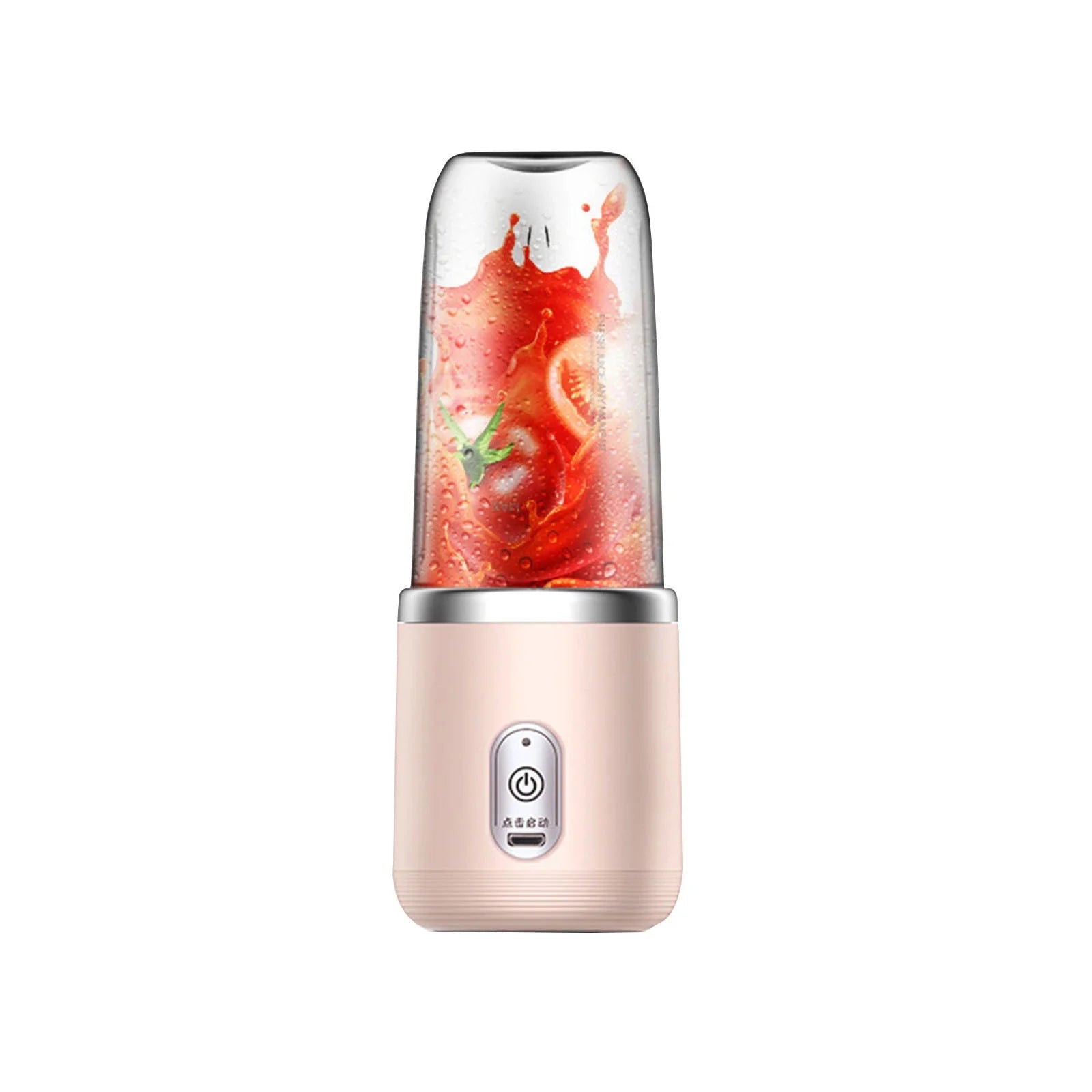 Portable Mini Blender for Smoothies and Shakes - USB Rechargeable, 6 Blades, Travel-Friendly, Pink