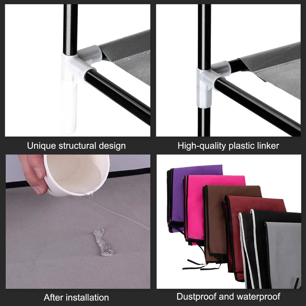 10 Tiers Shoe Rack with Dustproof Cover Closet Shoe Storage Cabinet Organizer