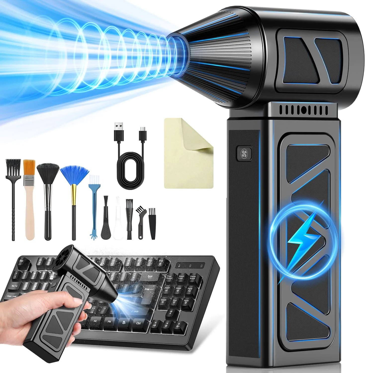 High-Speed 130,000 RPM Mini Turbo Jet Blower - Powerful Handheld Air Duster Fan