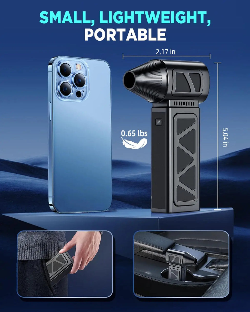 High-Speed 130,000 RPM Mini Turbo Jet Blower - Powerful Handheld Air Duster Fan