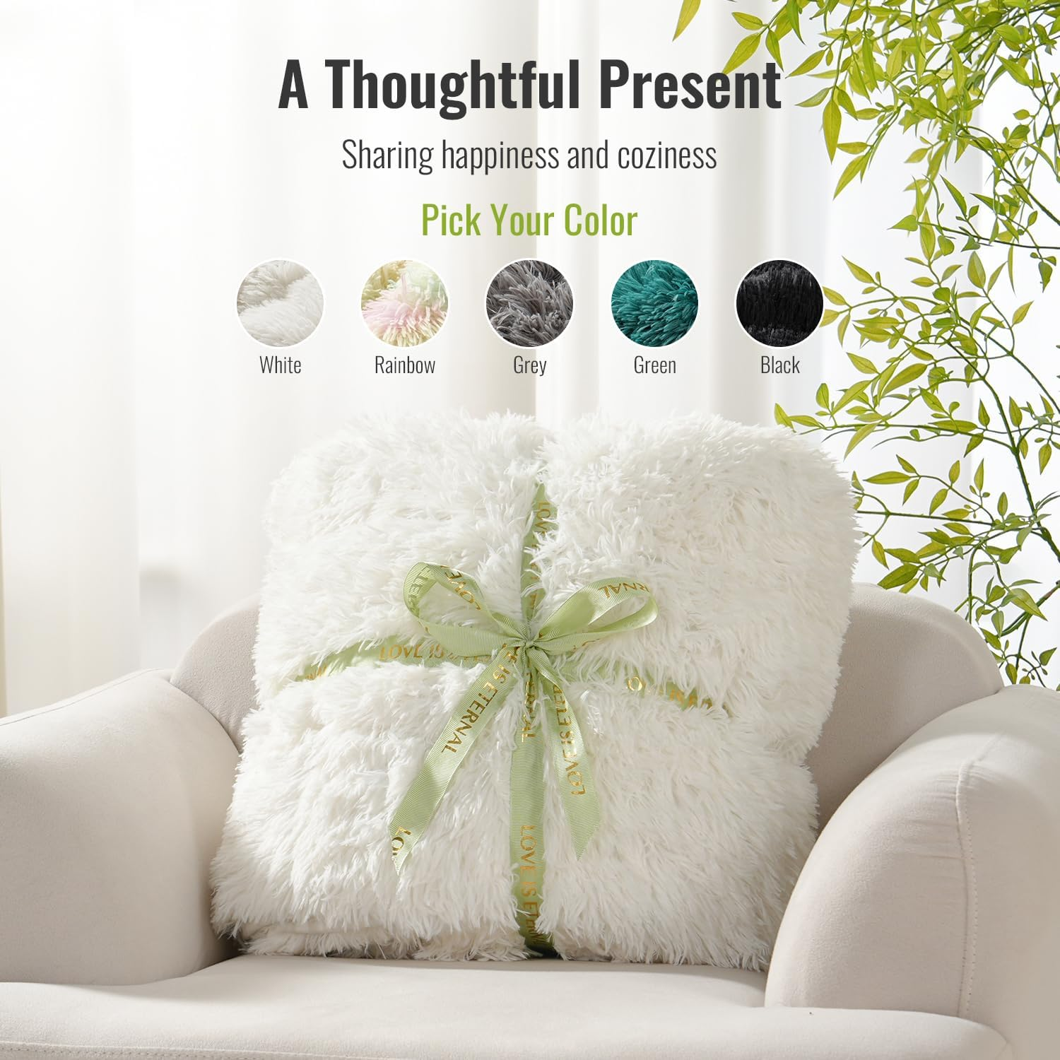 Ultra-Soft 20lbs Faux Fur Weighted Blanket – Shaggy Plush Fleece with Sherpa Reverse